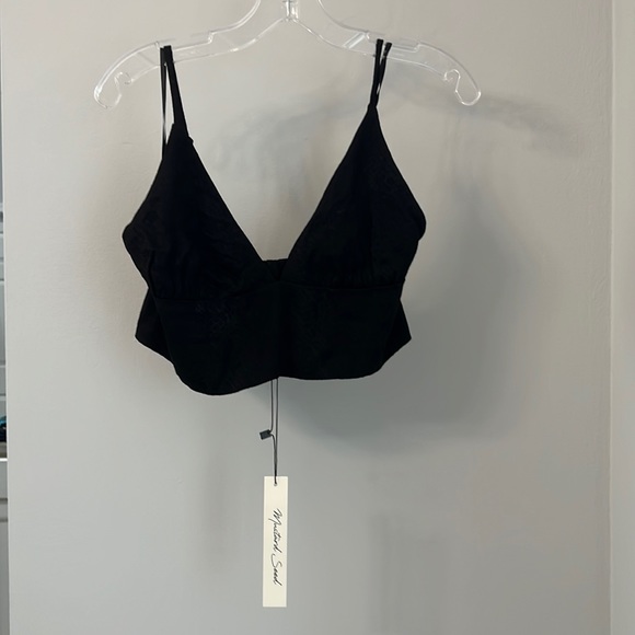 NWT Mustard Seed, snakeskin print bralette, black size medium - Picture 2 of 5